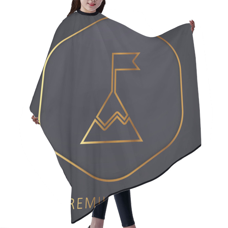 Personality  Achievement Golden Line Premium Logo Or Icon Hair Cutting Cape