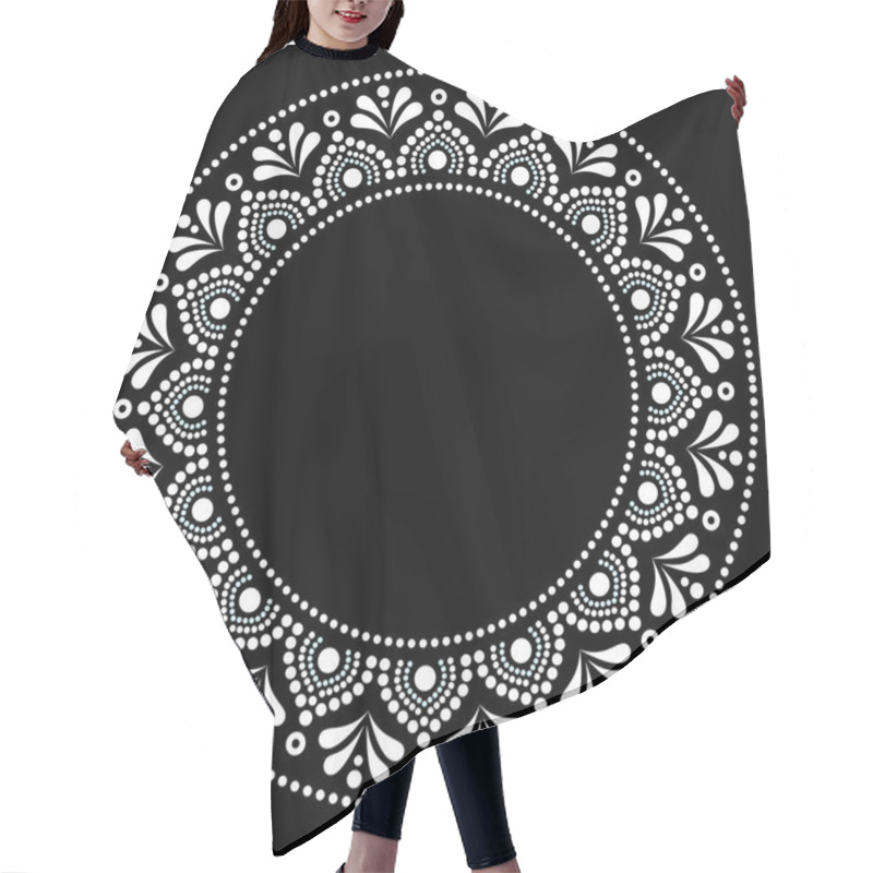 Personality  Scandinavian Folk Art Black And White Vector Seamless Textile Or Fabric Print, Ncute Repetitve Design With Flowers Inspired By Lace And Embroidery Backgrounds Hair Cutting Cape