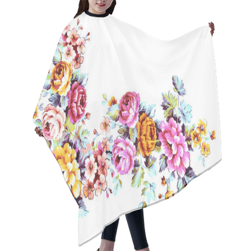 Personality  Flowers Frame Hair Cutting Cape