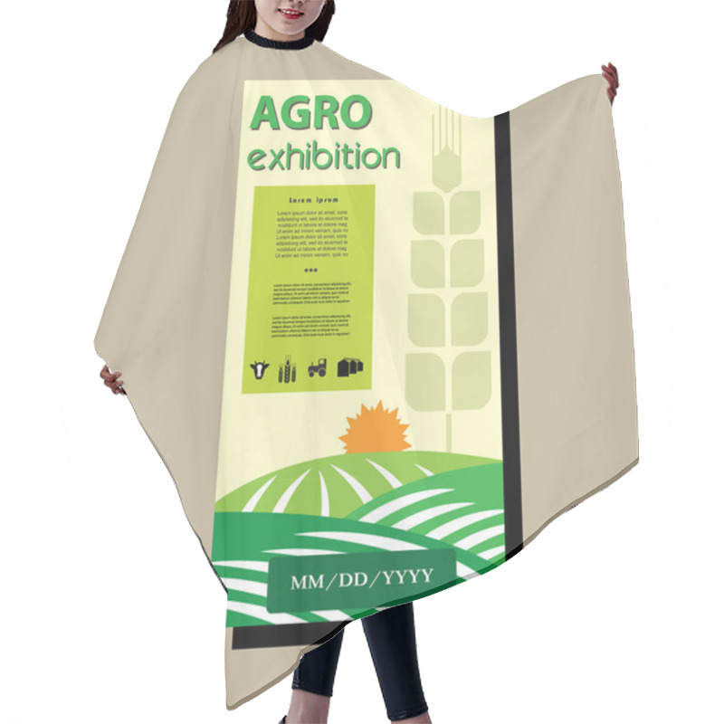 Personality  Agriculture brochure design template for agricultural company, agro conference, forum, event, exhibition hair cutting cape