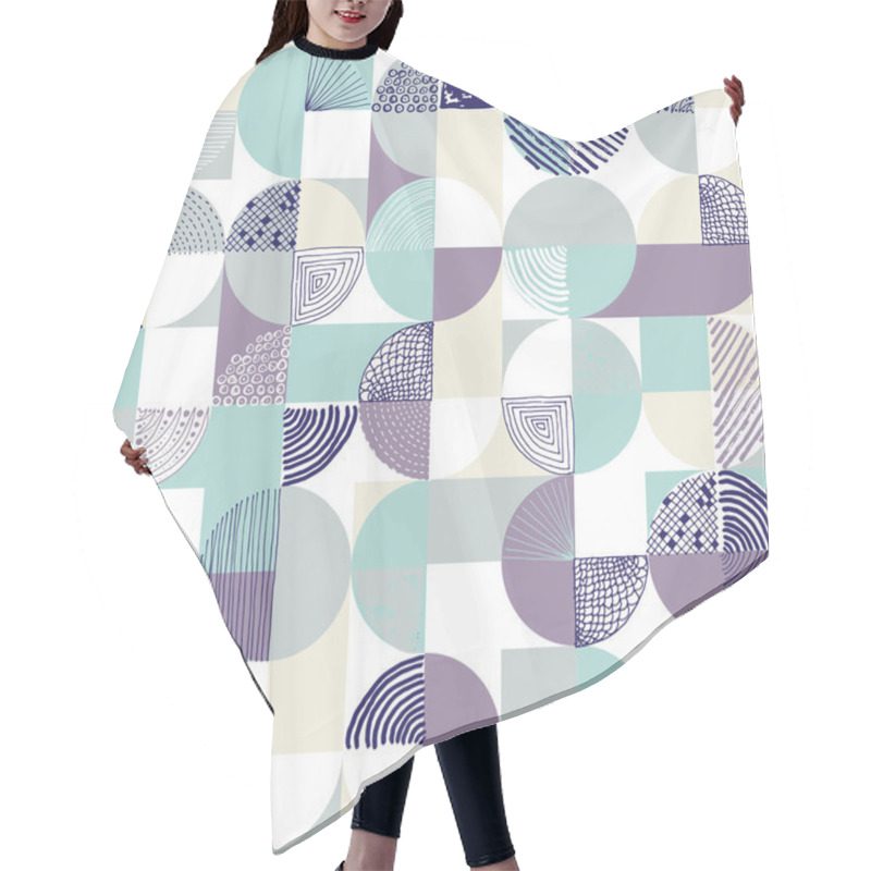 Personality  Creative Geometric And Handdrawn Seamless Pattern Hair Cutting Cape