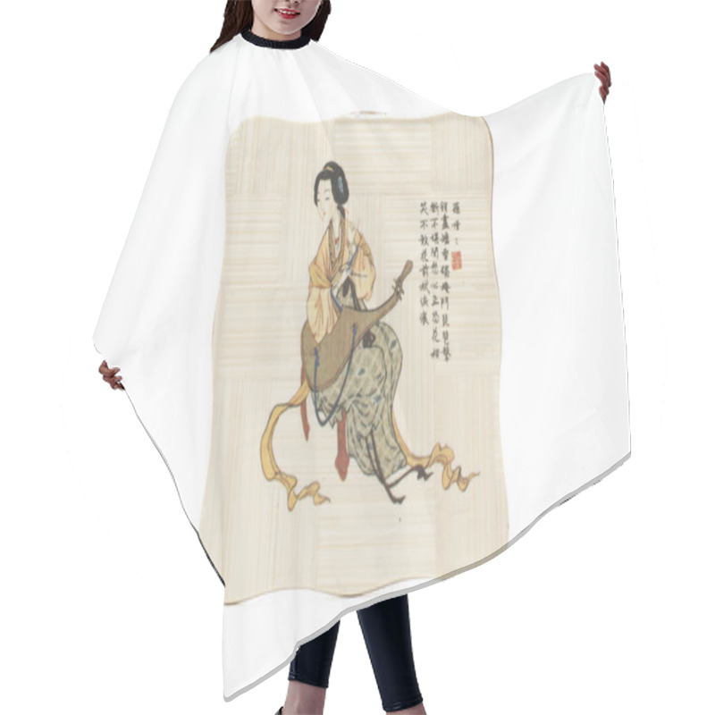 Personality  Japanese Painting On Wooden Tablets. Hair Cutting Cape