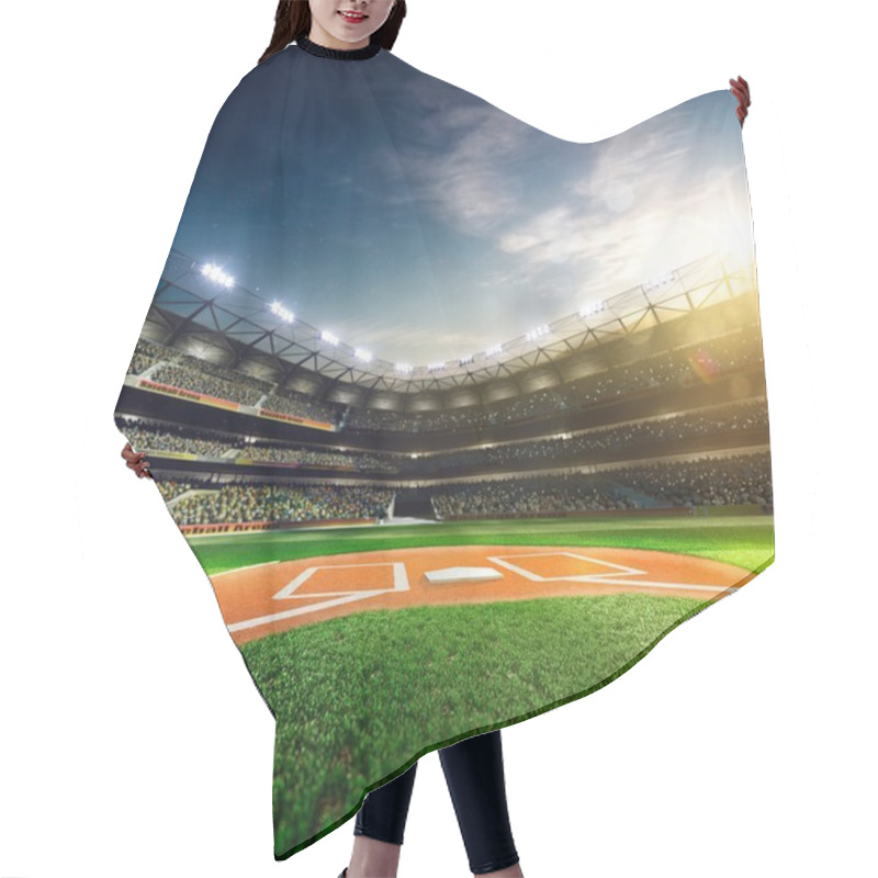 Personality  Professional Baseball Grand Arena In Sunlight Hair Cutting Cape