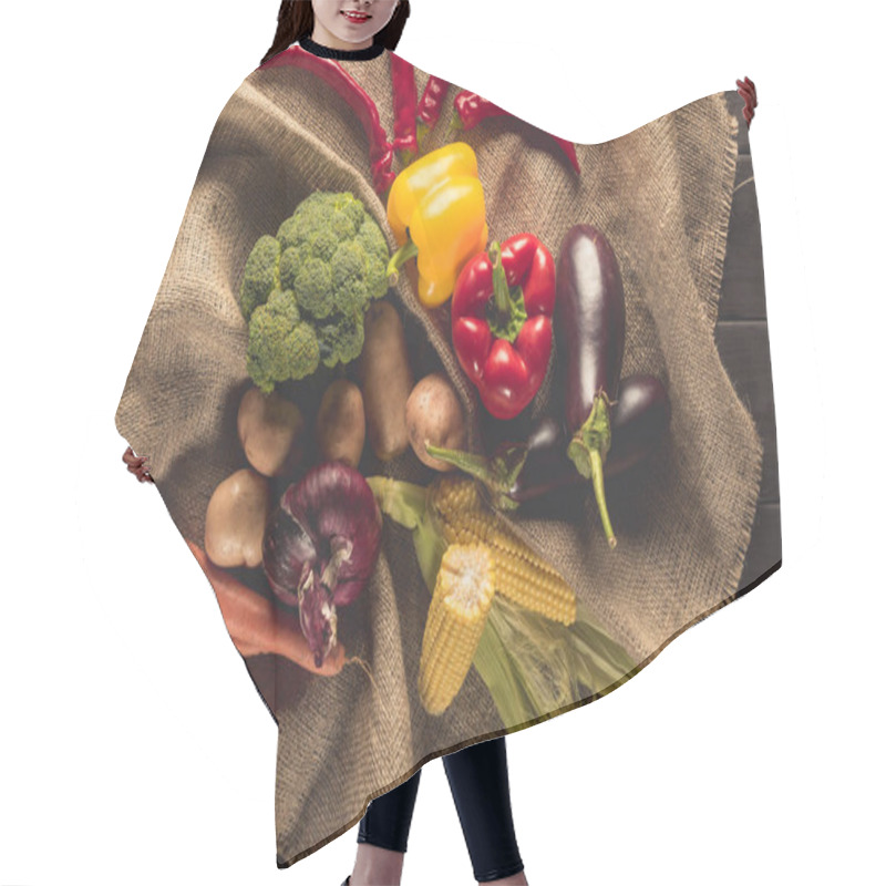 Personality  Ripe Vegetables On Sacking Hair Cutting Cape