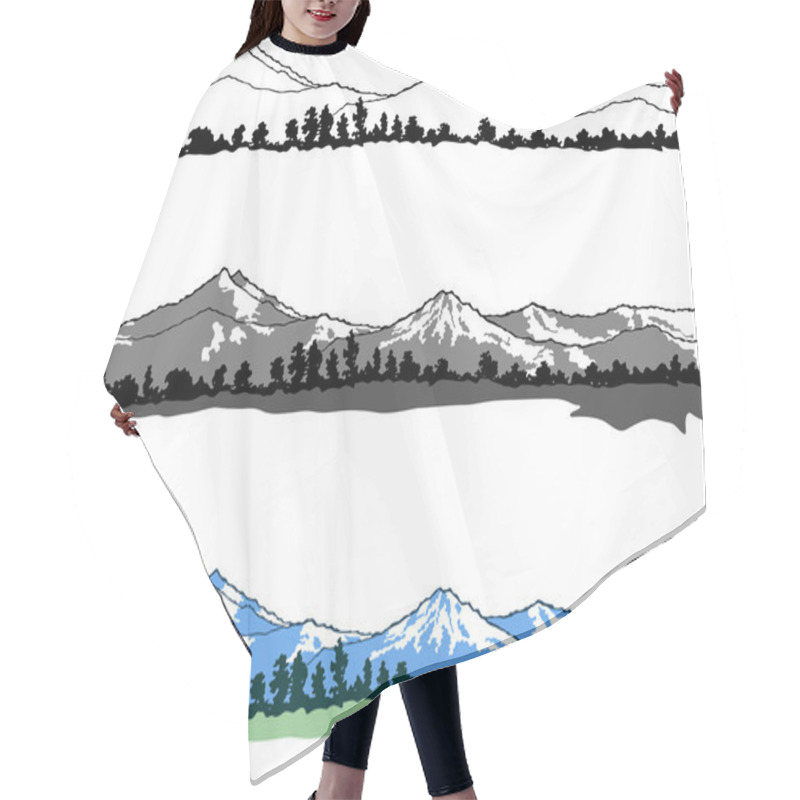 Personality  Vector Mountains Landscape Hair Cutting Cape