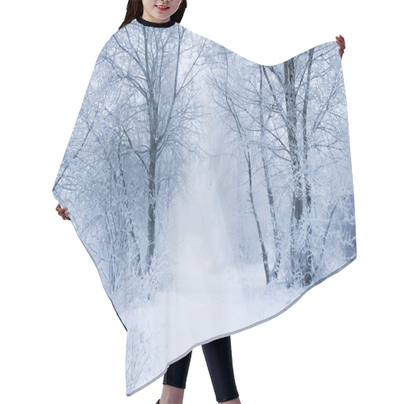 Personality  Winter Trees And Fence Hair Cutting Cape