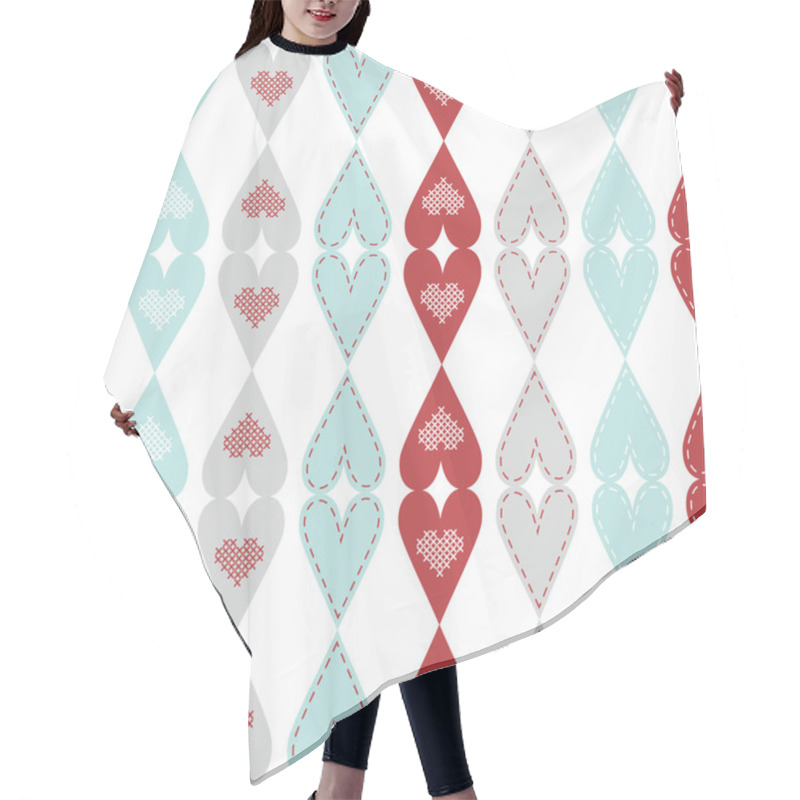 Personality  Pattern With Pastel Hearts Hair Cutting Cape