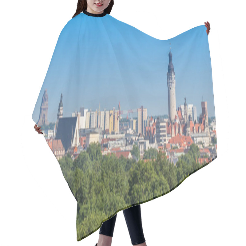 Personality  Skyline Of Leipzig In East Germany Hair Cutting Cape