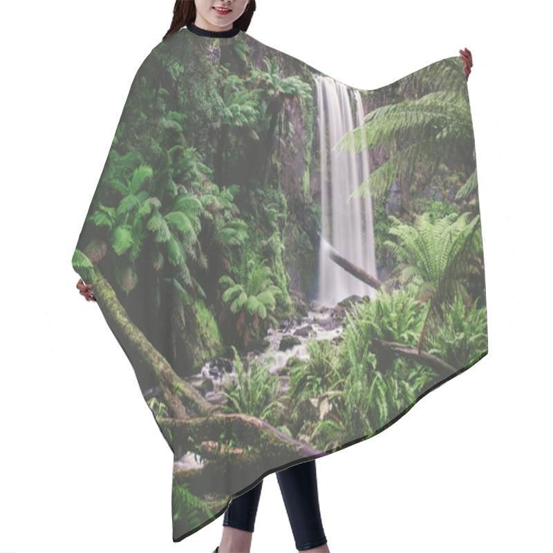 Personality  Scenic Waterfall In A Beautiful Rainforest Hair Cutting Cape