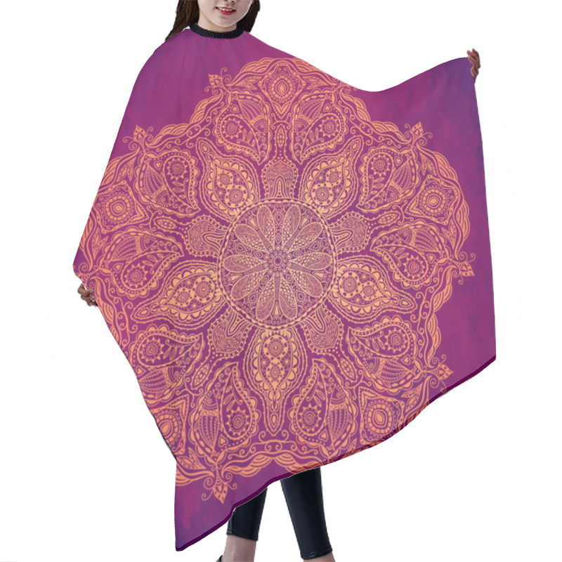 Personality  Ornamental Round Lace Pattern Hair Cutting Cape