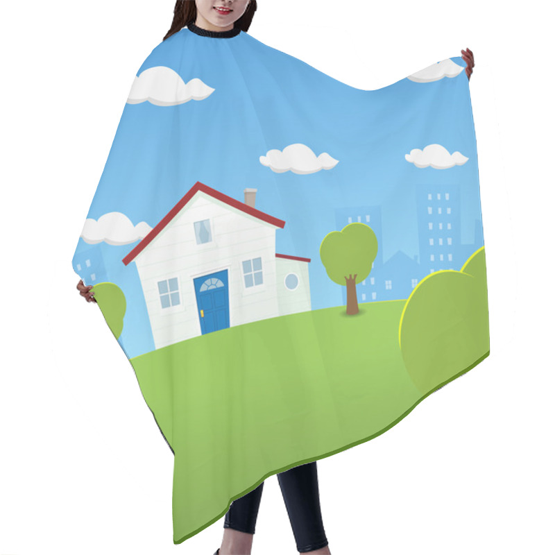 Personality  House On A Rounded Earth Hair Cutting Cape