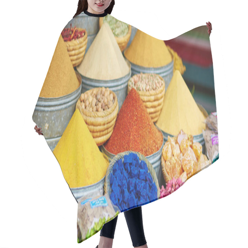 Personality  Selection Of Spices On A Moroccan Market Hair Cutting Cape