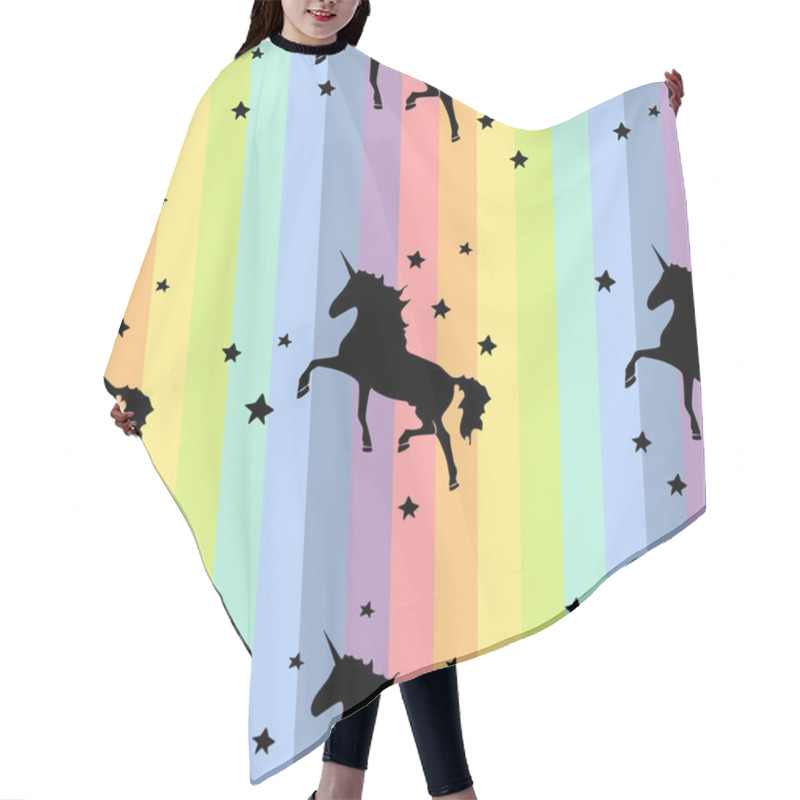 Personality  Unicorn. Rainbow Pattern Hair Cutting Cape