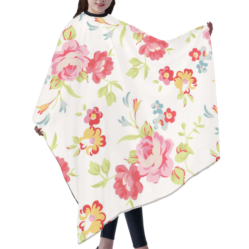 Personality  Beautiful Floral Seamless Pattern. Hair Cutting Cape