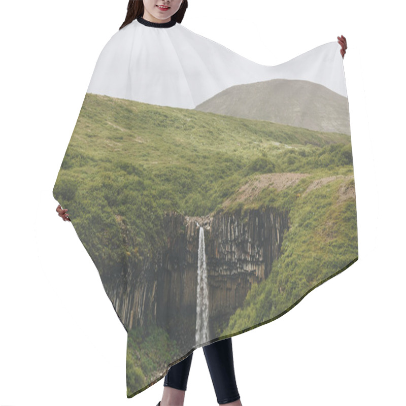 Personality  Distant View Of Svartifoss (Black Fall) Waterfall In Iceland  Hair Cutting Cape