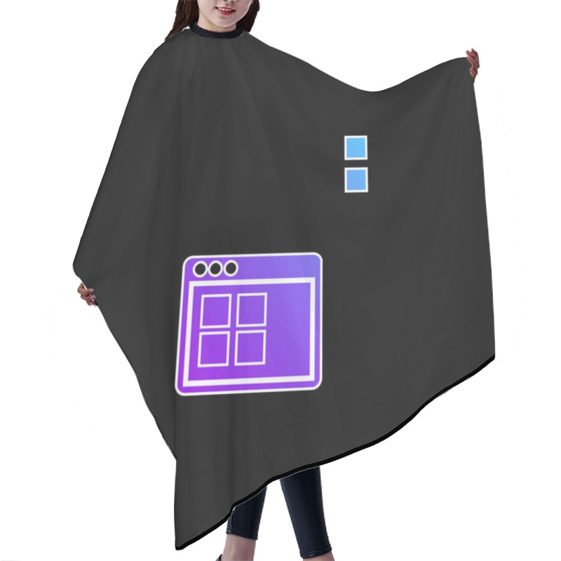 Personality  Application Window Blue Gradient Vector Icon Hair Cutting Cape