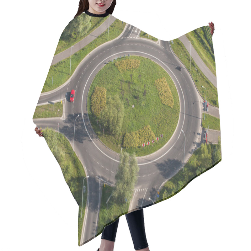 Personality  Aerial View Of Roundabout Hair Cutting Cape