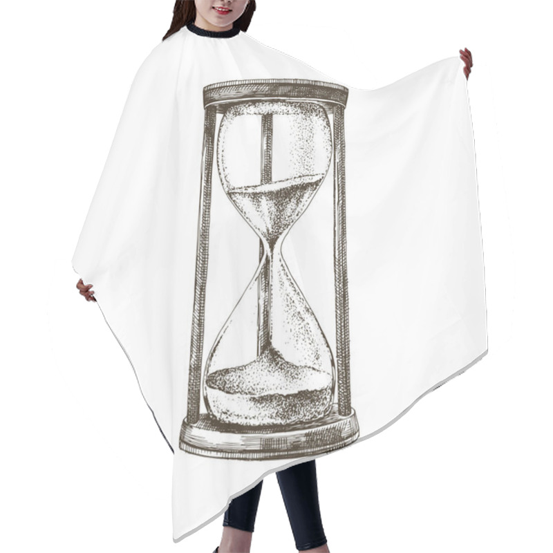 Personality  Hand Drawn Hourglass In Retro Style Hair Cutting Cape