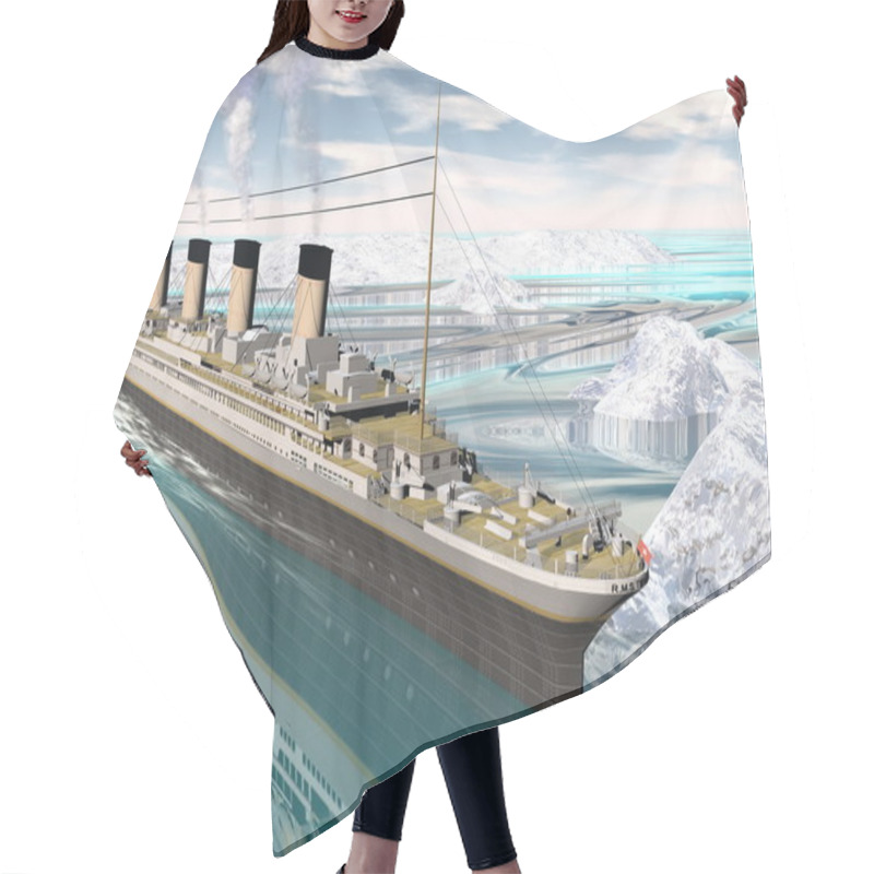 Personality  Titanic Ship - 3D Render Hair Cutting Cape