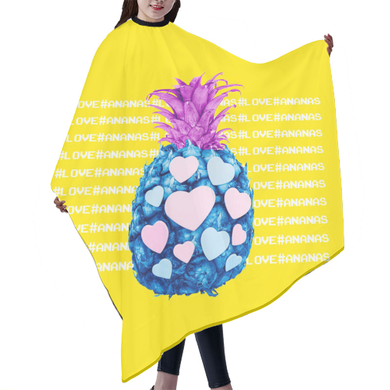 Personality  Pineapple And Hearts. Minimal Creativity Art Design I Love Pinea Hair Cutting Cape