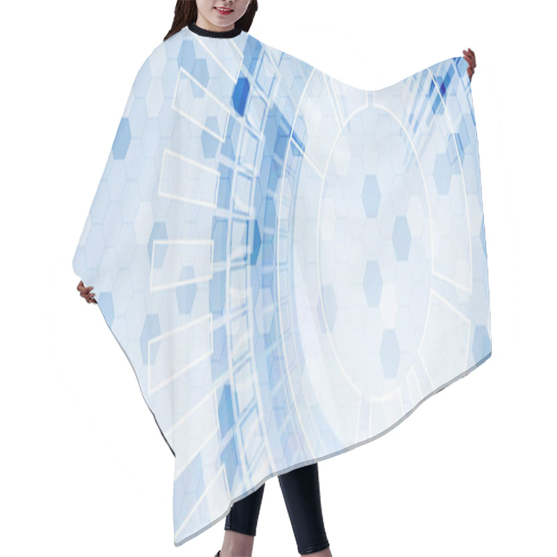 Personality  Abstract Blue Hexagon Futuristic Background For Design Works. Hair Cutting Cape