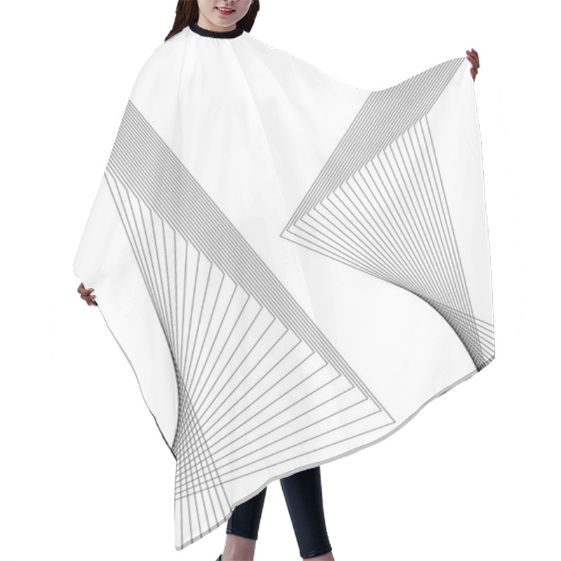 Personality  Line Design Element Many Parallel Lines Poligonal Form09 Hair Cutting Cape