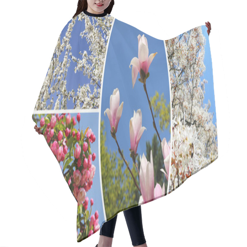 Personality  Collage - Blossoming Trees At Springtime Hair Cutting Cape