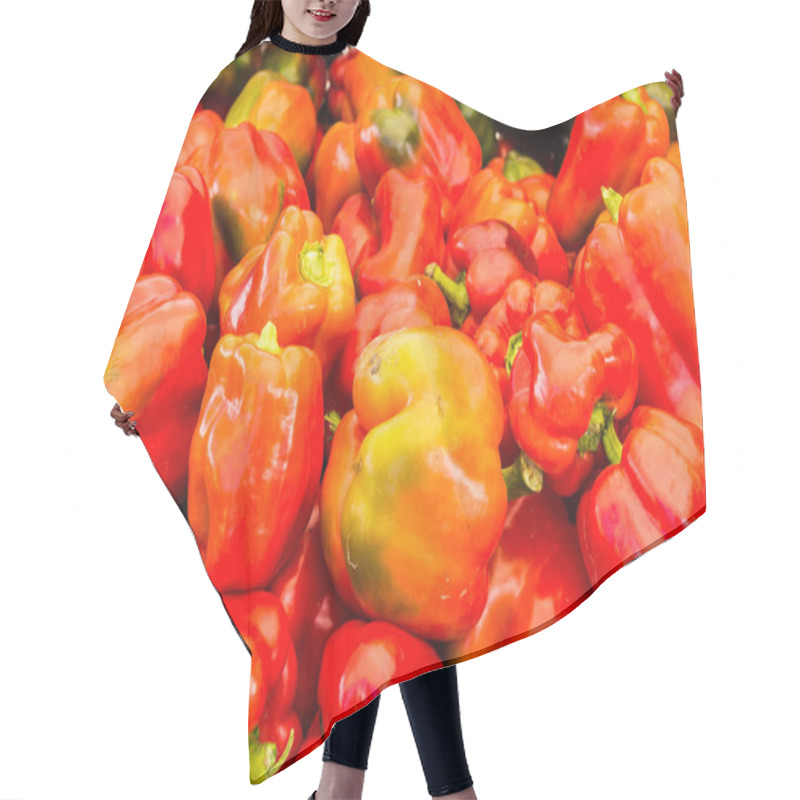 Personality  Red Bell Peppers On Display Hair Cutting Cape