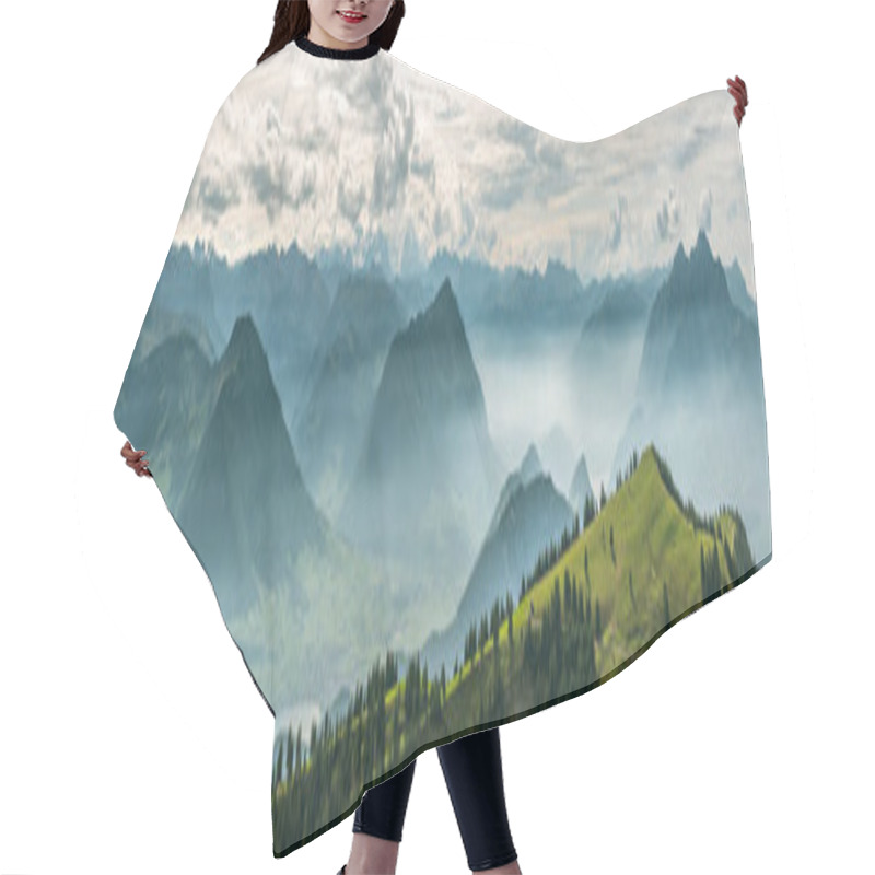 Personality  Beautiful Panoramic View On Swiss Alps Around Lake Lucerne As Se Hair Cutting Cape