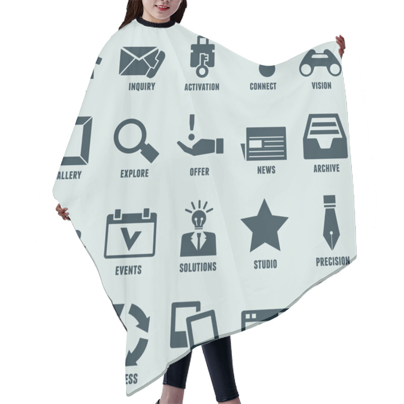 Personality  Set Of Marketing Internet And Service Icons - Part 3 Hair Cutting Cape