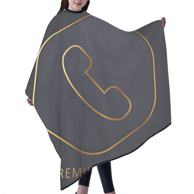 Personality  Answer Call Golden Line Premium Logo Or Icon Hair Cutting Cape