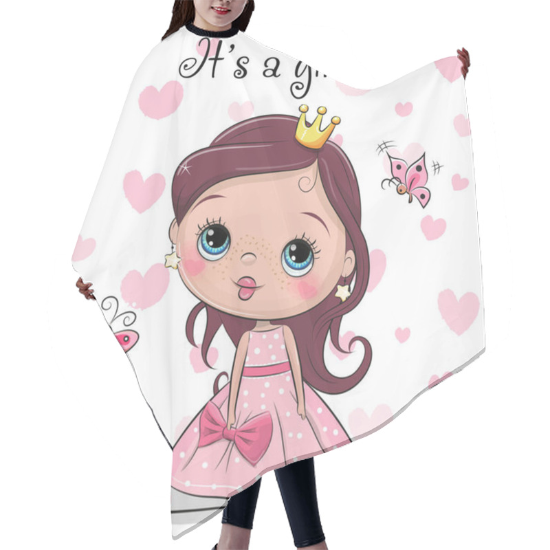 Personality  Greeting Card With Cute Cartoon Fairy Tale Princess Hair Cutting Cape