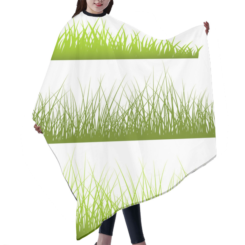 Personality  Green Grass Shapes Hair Cutting Cape