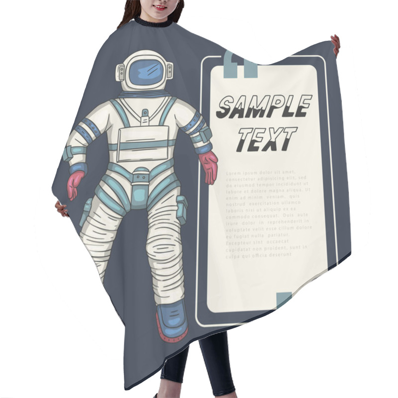 Personality  Astronaut, Vector Illustration. Hair Cutting Cape