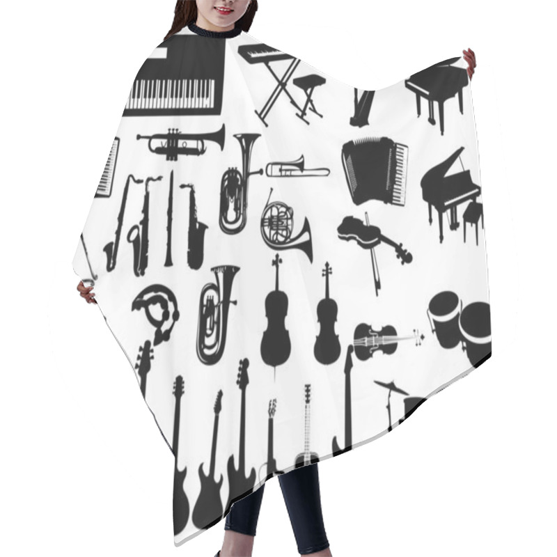 Personality  Music Instruments Hair Cutting Cape