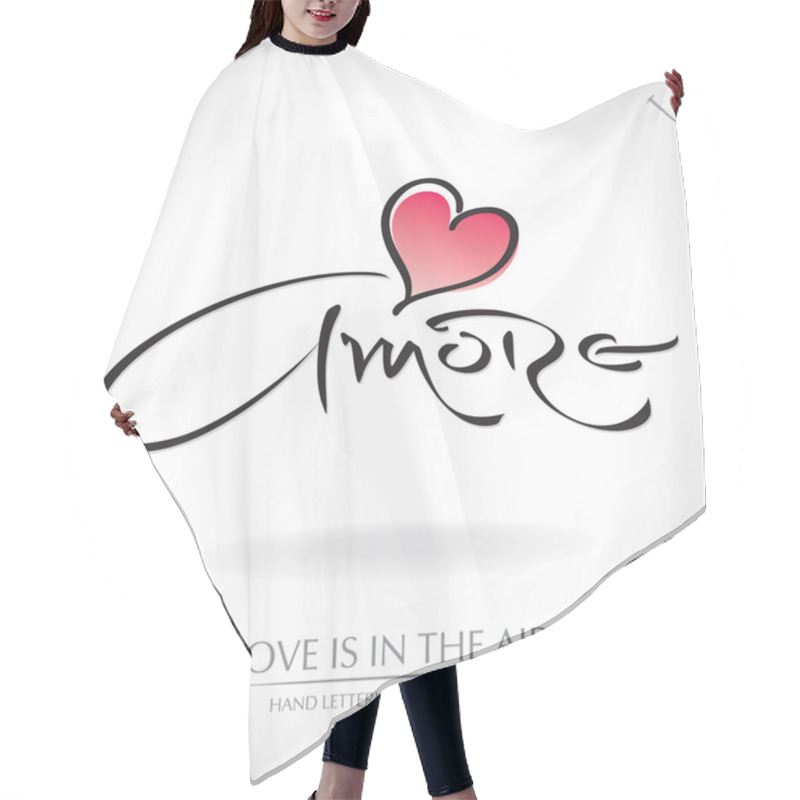 Personality  'Amore' Hand Lettering (vector) Hair Cutting Cape