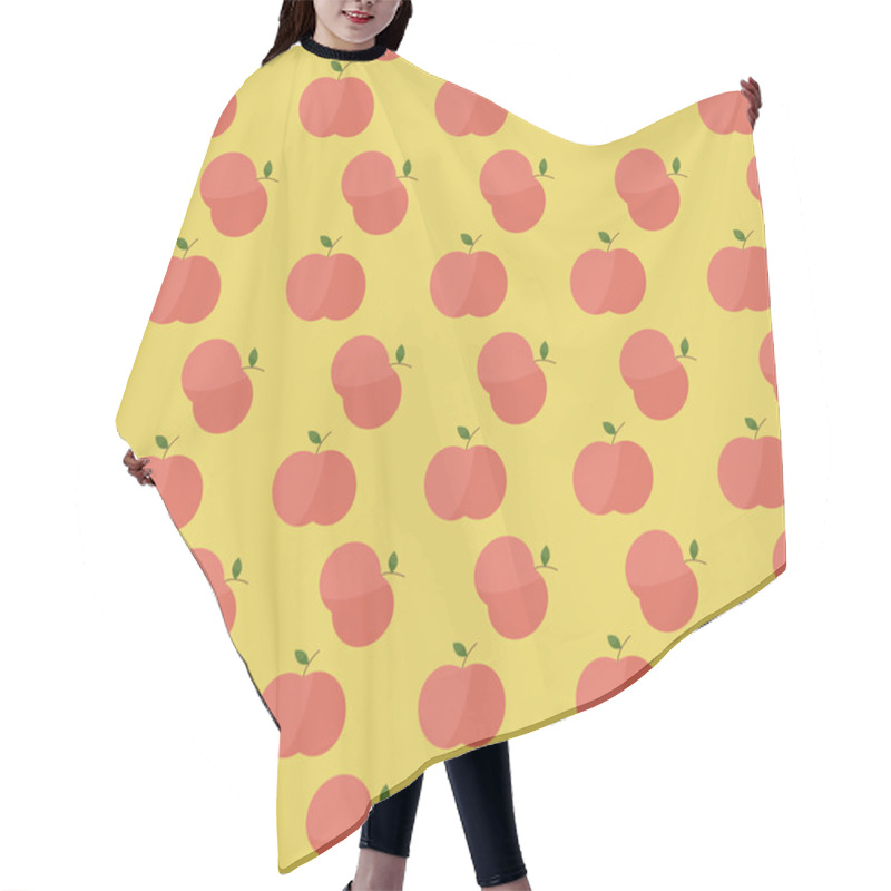 Personality  Red Apples With Leaves Pattern Hair Cutting Cape