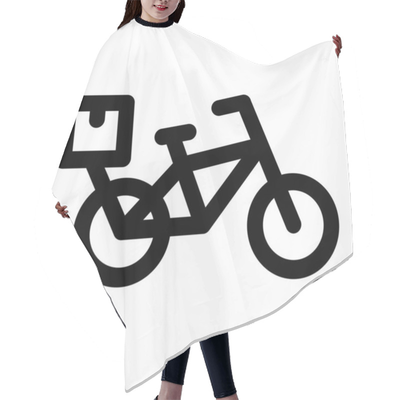 Personality  Bicycle Courier Icon In Line Style With Editable Strokes. Eco-friendly Delivery Icon With Editable Strokes Hair Cutting Cape