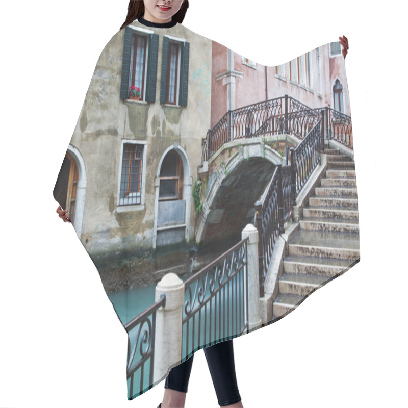 Personality  Typical Canal Scene With An Old Bridge In Venice, Italy Hair Cutting Cape