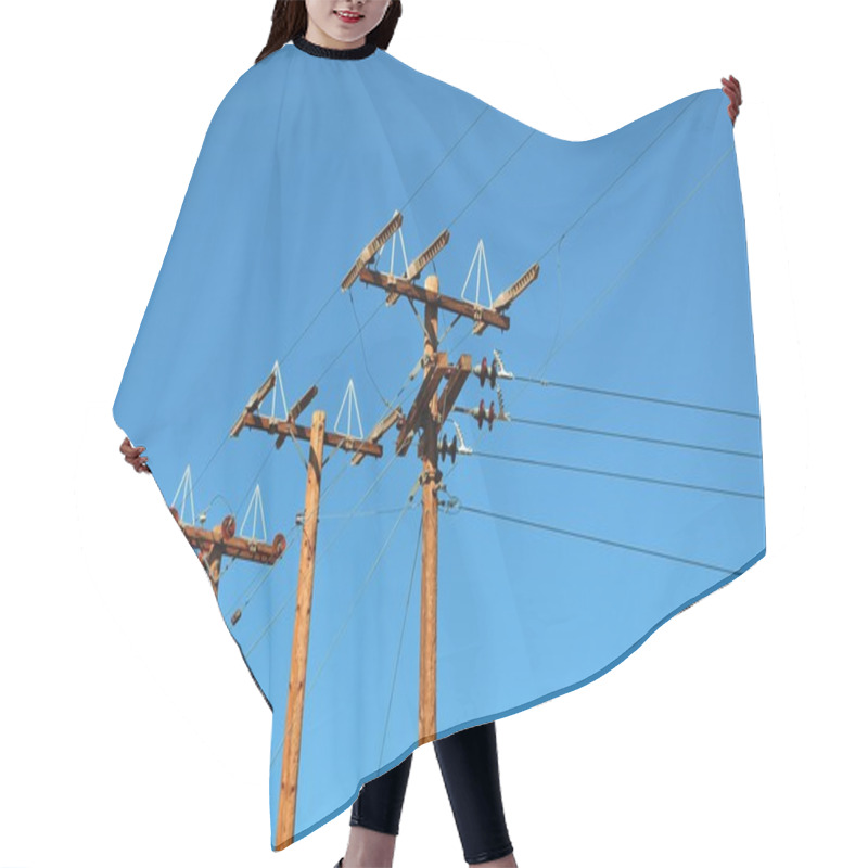 Personality  Wood Electricity Poles Hair Cutting Cape