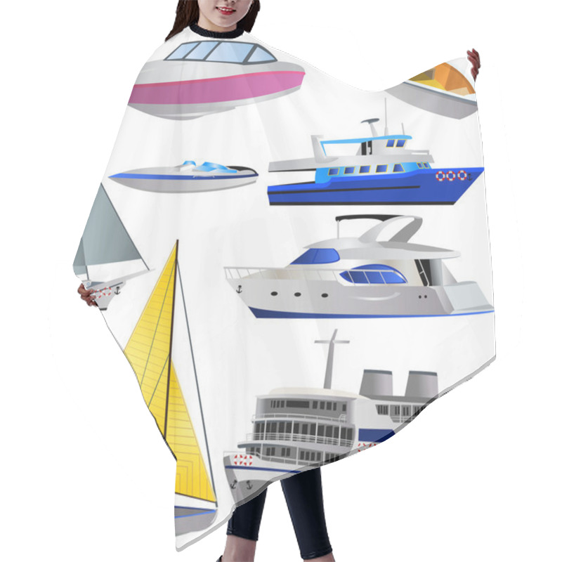 Personality  Bus Icon Set Hair Cutting Cape