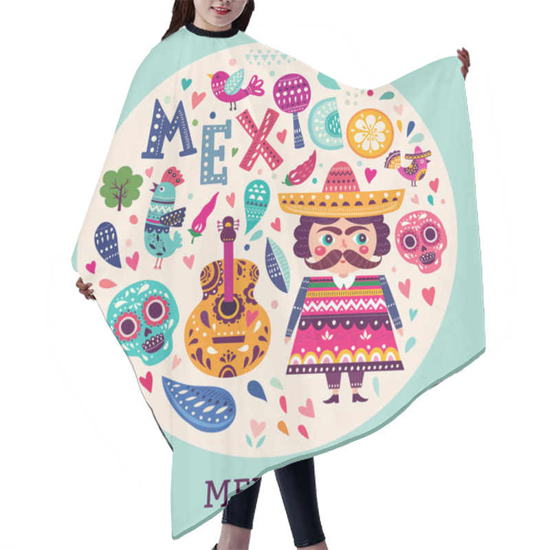 Personality  Illustration About Mexico Hair Cutting Cape