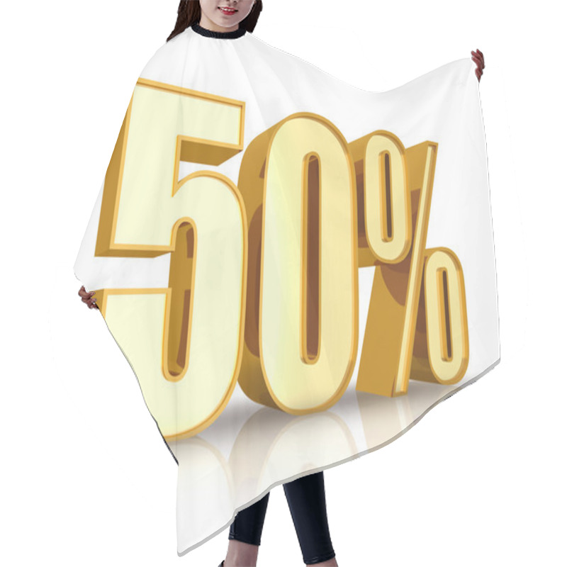 Personality  Gold Fifty Percent Hair Cutting Cape