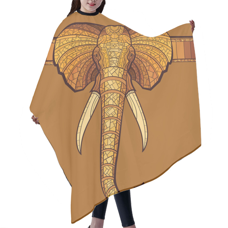 Personality  Elephant Head With Ethnic Ornament Hair Cutting Cape