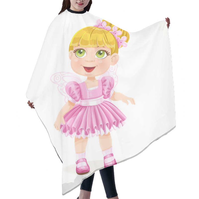 Personality  Cute Little Girl In A Pink Ballet Skirt And Wings Hair Cutting Cape