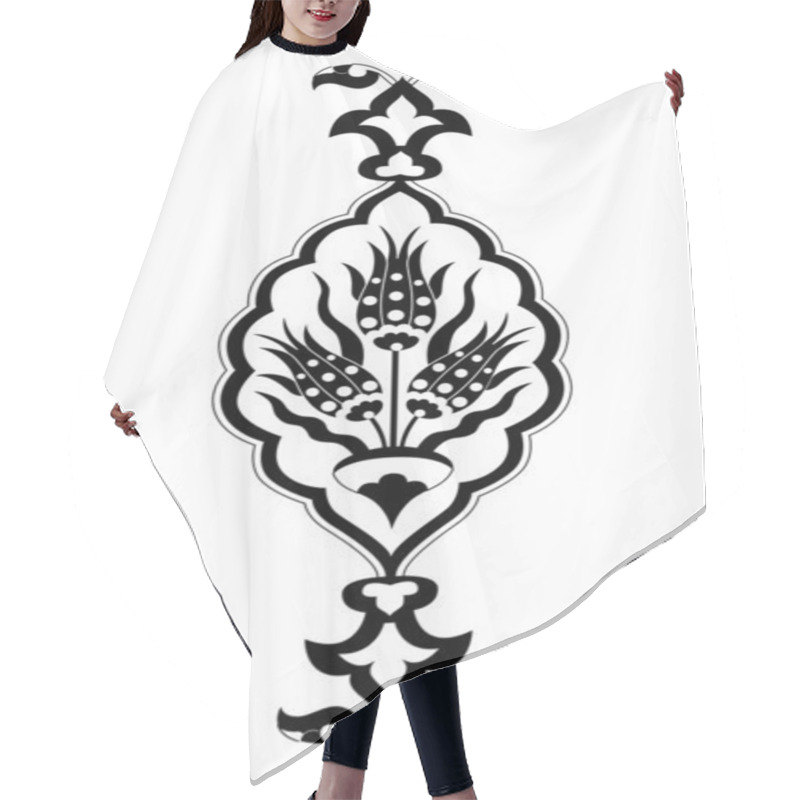 Personality  Black Flowers In The Ottoman Art Version Hair Cutting Cape