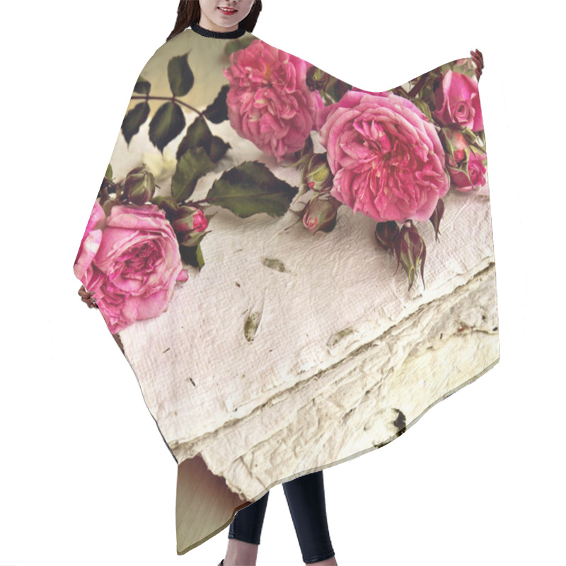 Personality  Pink Roses And Handmade Paper Hair Cutting Cape