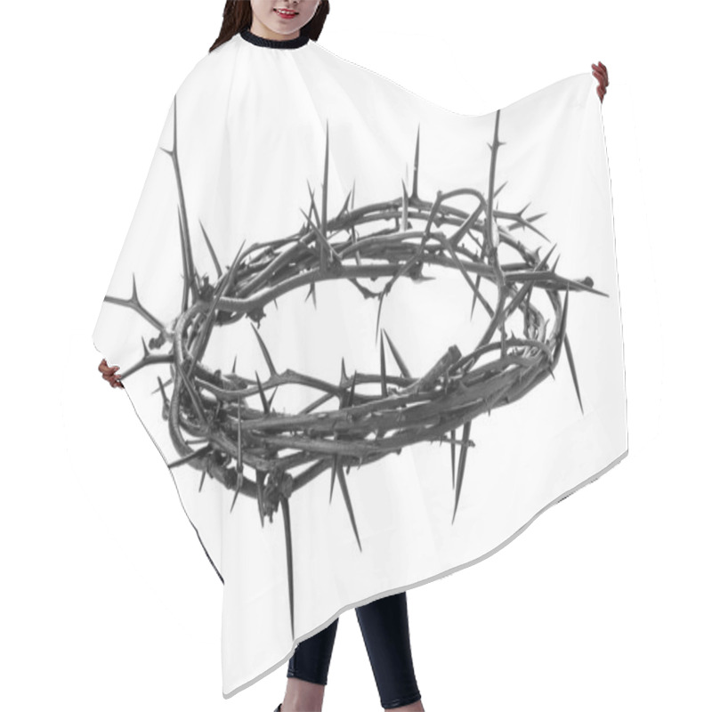 Personality  Crown Of Thorns On White Background Hair Cutting Cape