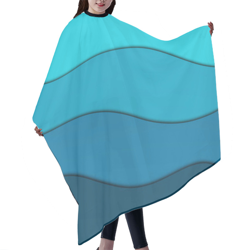 Personality  Blue Wave Abstract Background, Sea Holiday Concept Hair Cutting Cape