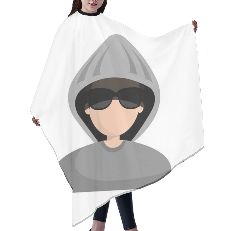 Personality  Hacker Character Avatar Icon Hair Cutting Cape